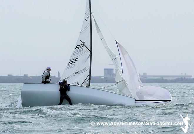 Alcock capsized immediately after race five © Nic Douglass / www.AdventuresofaSailorGirl.com